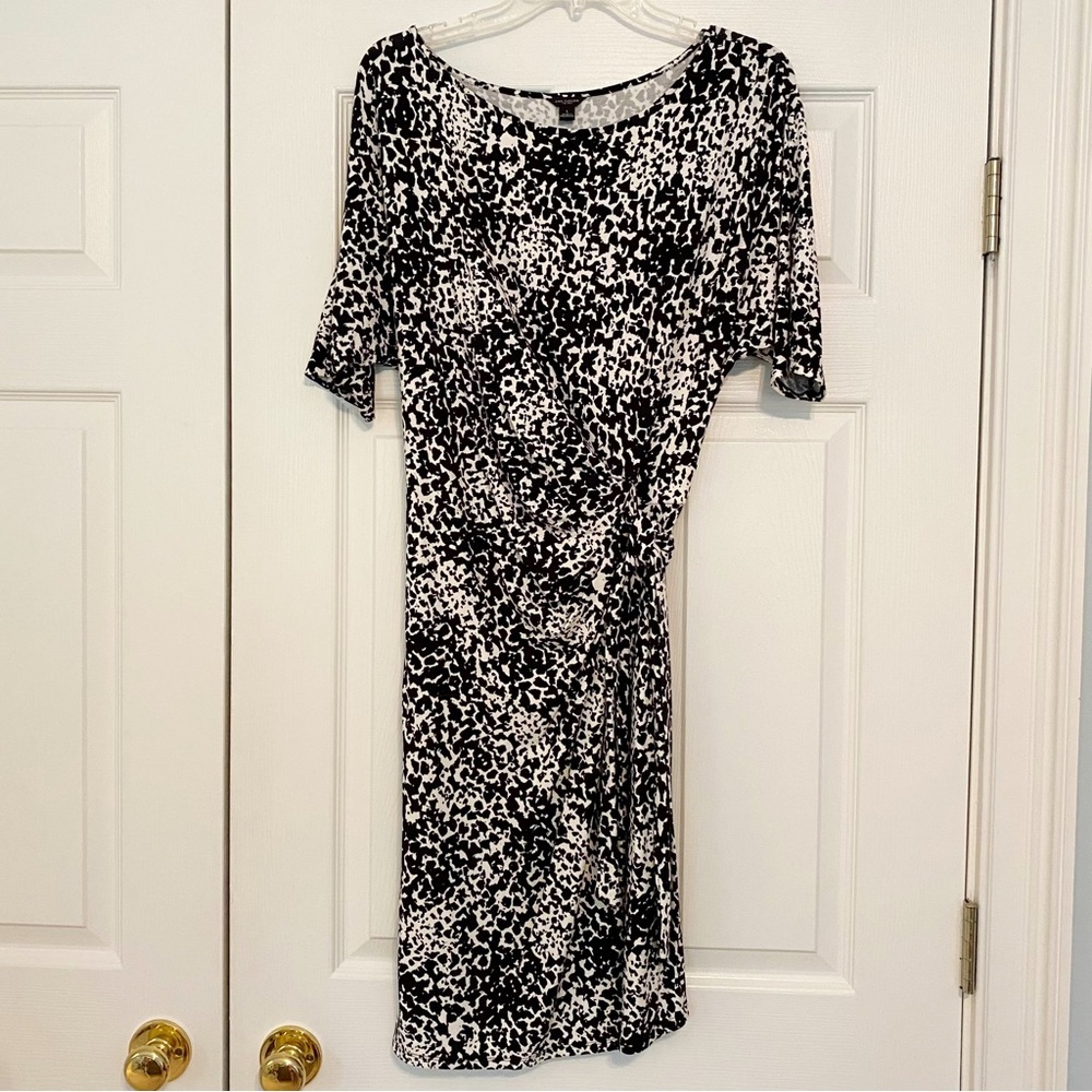 Worn Twice Ann Taylor Black & White Jersey Dress L